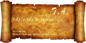 Törjék Antal névjegykártya